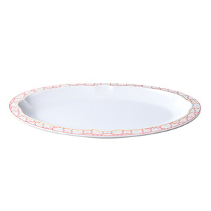 Plato Ovalado de Melamina para Pescado con Diseño Rojo, Duradero, para Restaurantes Comerciales, Juego de Platos para Servir Comida China - Product Image 5