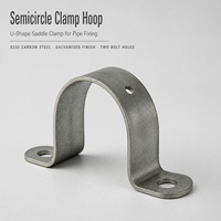 Support de fixation en U galvanisé en acier au carbone Q235 pour sangle de tuyau demi-circulaire pour une installation sécurisée des tuyaux