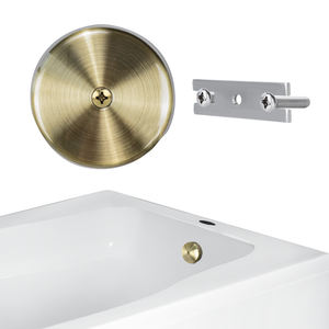 Source Factory Chrome 1 Plaque à un trou Débordement de <span class=keywords><strong>baignoire</strong></span> Un anneau annulaire Façade Kit de bouchon de vidange avec passoire à cheveux - Product Image 2