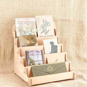 5-storey Wooden Greeting Card Display <strong>Rack</strong> Sticker Storage <strong>Rack</strong>, Magazine Storage Classification, <strong>Record</strong> Storage - Product Image 4