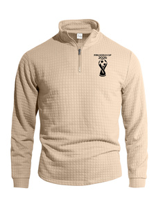 Suéter Personalizado de Punto Waffle para Hombre, Estampado de la Copa <span class=keywords><strong>Mundial</strong></span> de Fútbol 2026, <span class=keywords><strong>Sudadera</strong></span> con Capucha Informal Unisex de Alta Calidad con Cierre Frontal - Product Image 1