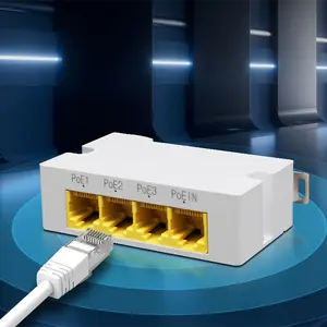 Der beste POE Extender Repeater 48V 1 IN 3 OUT 10/100Mbps für POE-Switch NVR IP-Kamera PoE Extender 4 Port