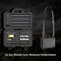 Bâton de randonnée multifonctionnel 106 cm, bâton de randonnée sectionnel avec outils de survie pour le camping, étui de rangement rigide imperméable pour l'extérieur