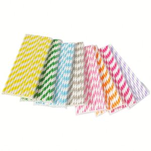 25PCS/Pack Biodegradable Paper <b>Straws</b> Disposable Striped Paper <b>Drinking</b> <b>Straws</b> Rainbow Colors Striped <b>Drinking</b> <b>Straws</b> <b>for</b> Juice - Product Image 2