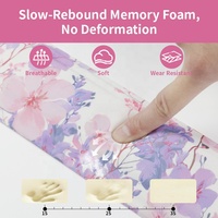 Ensemble de tapis de clavier antidérapant en gel motif floral et repose-poignet ergonomique, avec tapis de souris en mousse à mémoire de forme, couleur personnalisable, en stock