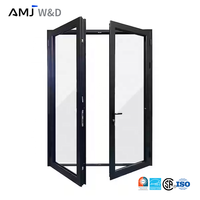 Portes françaises de patio à double battant en aluminium, triple vitrage, à rupture de pont thermique, sécurisées, certifiées Energy Star