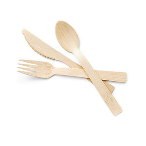 Penjualan terlaris 100% Biodegradable sekali pakai 170mm bambu sendok garpu Set-gaya mewah untuk pesta - Product Image 5