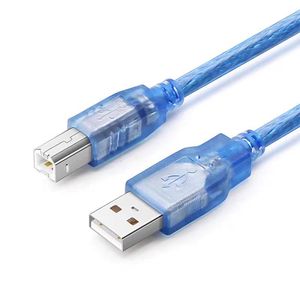 <b>Usb</b> <b>2.0</b> Printer Cable <b>A</b> To B Transparent Blue Copper Wire Data Cable For Computer - Product Image 1