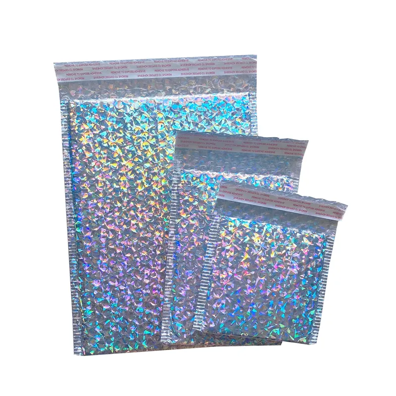 कस्टम मुद्रित रंगीन एल्यूमीनियम पन्नी बुलबुला मेलिंग बैग गद्देदार लिफाफा/धातु बुलबुला मेलर