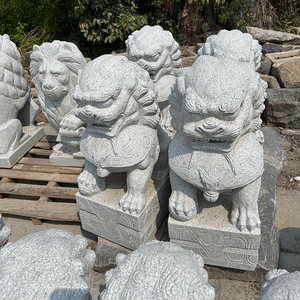 Estatuas de Perros Foo Fu Talladas a Mano de Diseño Moderno, Piedra Natural de Mármol y Granito para Decoración de Jardín, Exteriores, Hogar y Parque - Product Image 2
