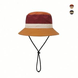 Autumn Spring Kids Sporty 5-Panel Bucket <b>Hat</b> Quick-Drying Waterproof with Drawstring Windproof and Color Shade Features - Product Image 1