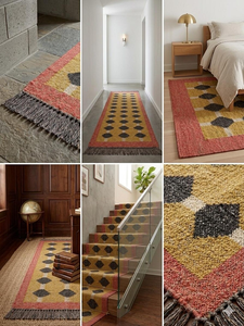 Diamond Geometric Handwoven Jute <b>Runner</b> <b>Rug</b> Boho Farmhouse Carpet Rustic Floor Decor for Entryway <b>Hallway</b> and Home Interior - Product Image 5