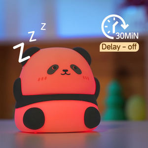 2026 USB Rechargeable Panda Tap Silicone Night Light LED <b>Touch</b> Control Color Changing RGB Dimmable <b>Lamp</b> for kids bedroom - Product Image 4