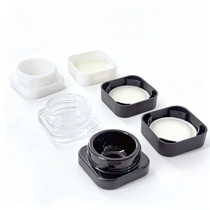 Custom Logo Clear White Black 3ml 5ml 7ml 9ml 5g 7g Square Cube Concentrate Wax Glass Bottle Verre <strong>Jar</strong> With Child Resistant Lid - Product Image 4