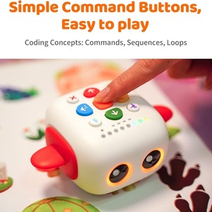 หุ่นยนต์ของเล่น STEM สำหรับเด็ก ไม่ต้องใช้หน้าจอ พร้อมโปรแกรมเมี่ยงแผนที่แบบอินเทอร์แอคทีฟ รองรับ 10 ภาษา หุ่นยนต์เพื่อการเรียนรู้ - Product Image 4