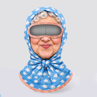 Masque de ski amusant avec imprimé grand-mère, cache-visage d'hiver, masque chaud intégral doublé polaire pour temps froid, cagoule à impression numérique