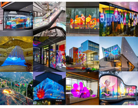 Écran LED transparent ultra-fin personnalisé, film flexible, écran P20, magasin de détail, centre commercial, écran publicitaire en verre transparent
