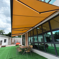 Hanrui extérieur personnalisé motorisé fenêtre pleine porte soleil métal aluminium polycarbonate pliable auvent auvent