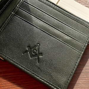 Okul Malzemeleri Seti RFID Hakiki Deri Erkek Lüks Yüksek Kaliteli Masonik Freemason Cüzdan Kalem Seti - Product Image 3