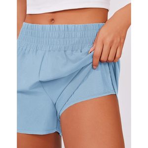 FOXA Pantalones cortos para correr de cintura alta para mujer, forro de malla de 2,5 pulgadas, de secado rápido, con bolsillos con cremallera, pantalones cortos deportivos para entrenamiento - Product Image 4