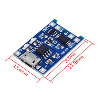 Módulo de Placa de Carga Micro USB TP4056 DIY, Cargador de Batería de Litio 18650 con Circuitos Integrados, Accesorio MINI USB