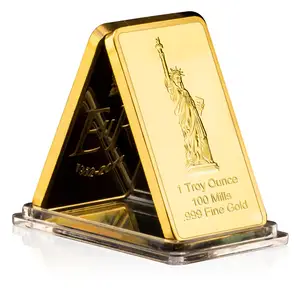 Liberty Bar Statue Of Liberty Souvenir Collection Art Gold Plated Golden Bar USA Liberty