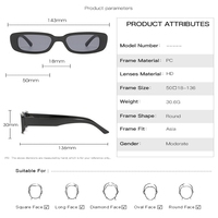 FF850 Lunettes de soleil carrées étroites tendance vintage, couleur bonbon, lunettes de voyage et de fête, lunettes rectangulaires rétro pour hommes et femmes