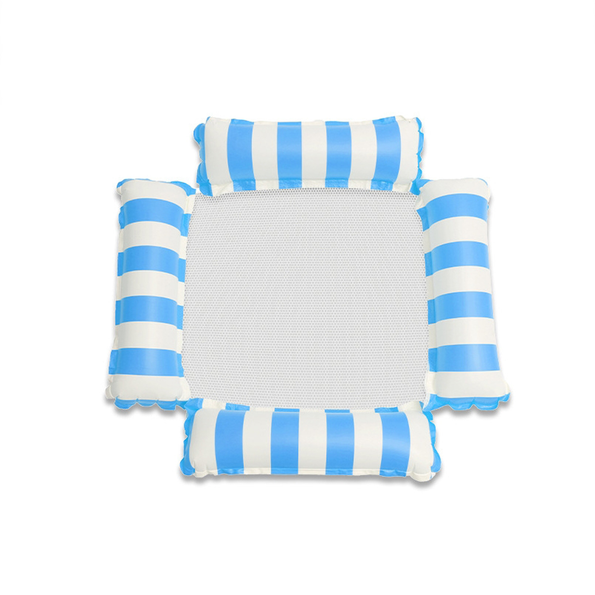 Four-tube striped floating raft-light blue
