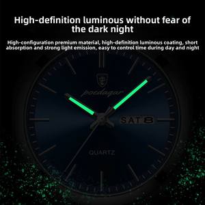 นาฬิกาควอตซ์บางเฉียบสำหรับผู้ชาย แบรนด์สวิส สายหนัง ดีไซน์ใหม่ หน้าปัดกระจก แสดงผลแบบเข็ม รุ่นยอดนิยมสำหรับการค้าต่างประเทศ - Product Image 3