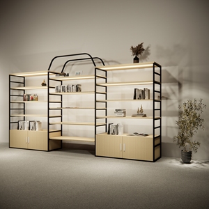 Présentoirs cosmétiques professionnels étagère de rangement en bois vitrine murale étagères de décoration intérieure personnalisées support en aluminium - Product Image 2