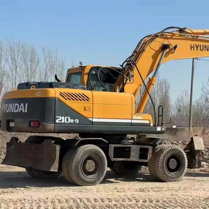 Excavateur sur pneus Hyundai 210W-9 d'occasion prêt à être expédié Puissant moteur sur chenilles Excavateur sur pneus Hyundai 210 d'occasion - Product Image 1