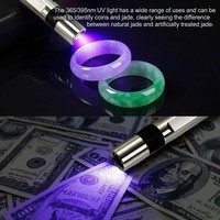 Linterna UV de 365nm, Recargable, de Acero Inoxidable 304, con Luz Blanca de 3W y Haz Enfocado de 9mm para Inspección de Fluorescencia