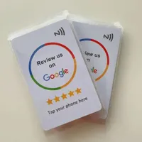 Carte de commentaires Google préimprimée avec technologie NFC, finition mate, collectez des commentaires commerciaux en 5 secondes