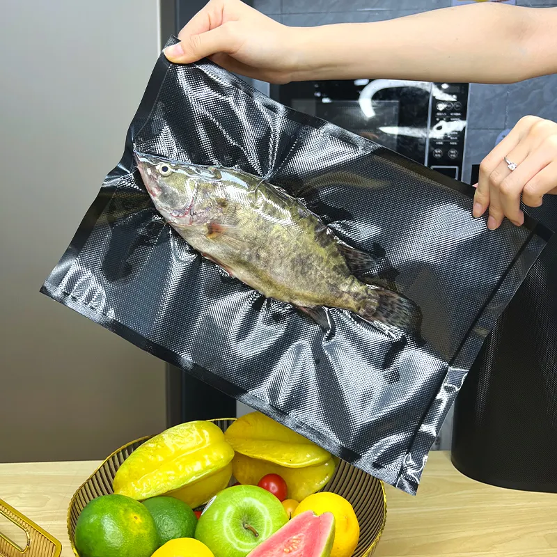 Вакуумный мешок, текстурированные и тисненые пакеты для сохранения пищи, прозрачные/черные вакуумные пакеты