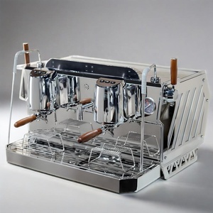 Nueva Cafetera Espresso Semiautomática Profesional de 2 Grupos con Bomba Rotativa de 9 Bares y Pantalla de Tiempo - Product Image 1