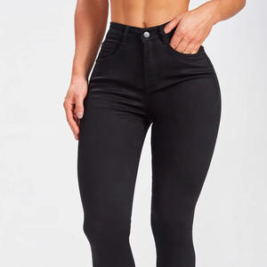 Pantalones de mezclilla casuales de invierno para mujer, de cintura alta, tejidos, gruesos, cálidos, efecto <span class=keywords><strong>push</strong></span>-<span class=keywords><strong>up</strong></span>, estilo mamá, talla grande, rectos y transpirables. - Product Image 3