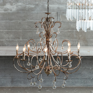 <span class=keywords><strong>Lustre</strong></span> en <span class=keywords><strong>fer</strong></span> forgé antique de style européen Renaissance italienne - Product Image 2