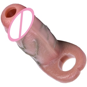 FAAK Silicone Sheath Penis Sleeve Cock Attachment Hollow <b>Dildo</b> for Couples Sex Pleasure Penis Sleeve Realistic Sex Toys for Men - Product Image 1
