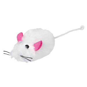 Juguete de Peluche de Ratón de 9 cm, Gris, Peludo, para Gatos, con Sonido - Product Image 4