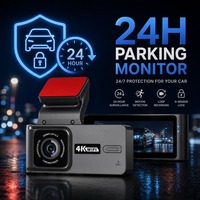 Cámara de Retrovisor Inteligente 4K con Doble Lente, WiFi Integrado, Pantalla IPS de 3.18 Pulgadas, Batería de 150 mAh, Grabación en Bucle Mini USB, H265 Integrado