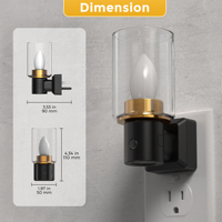 Veilleuses LOHAS à brancher, style bougie, avec capteur crépusculaire, 3 niveaux de luminosité, pour miroir de salle de bain