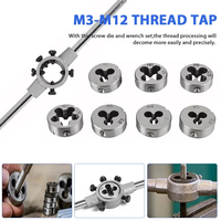 Juego de Machos y Terrajas Podofo de 32 Piezas, Métrico, M3-M12, Herramienta Manual para Roscado, de Alta Calidad, Acero Aleado Integral