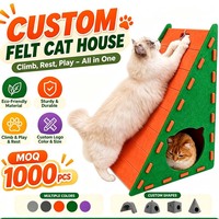 Maison pour chien et chat en feutre classique écologique personnalisée, confortable, pour animaux de petite taille, lit pour chien d'intérieur, accessoire pour animaux de compagnie en polyester durable