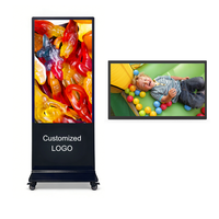 Fabrieksdirect binnen digitale posterwand gemonteerde vloerstandaard commerciële slimme 4K LCD reclamemachine gehard glas OEM