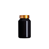 Conteneur rond en PET blanc brillant de 100 cc pour pilules et capsules, avec bouchon de sécurité pour enfants, flacons vides
