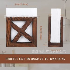Wooden Napkin Holder Square Desktop Paper Towel Stand Handmade Modern Kitchen Storage Rack - Product Image 4