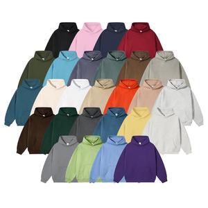 Sweat-shirts à capuche surdimensionnés en polaire premium 350g, 20 couleurs, sans cordon, sweat-shirts à capuche unis en coton pour l'hiver, coupe ample pour hommes - Product Image 3