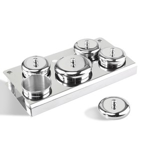 Stainless Steel 3 5 Piece Manicure Acrylic Powder Liquid Container Jar Organizer Tray Lid Salon Nail Art <b>Storage</b> Holder <b>Tool</b> - Product Image 1