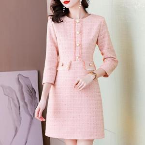 Pull col rond personnalisé en tweed mini respirant, coupe trapèze vintage naturelle, boutons unis, style décontracté automne-hiver pour <span class=keywords><strong>femme</strong></span> - Product Image 4