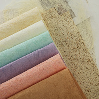 Papier d'emballage floral texturé en chanvre naturel, motif marbré en fibres brutes, matériaux d'emballage écologiques pour fleurs, vente en gros